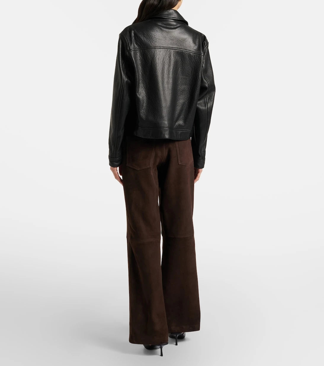 Nour Hammour - Milo suede wide-leg pants