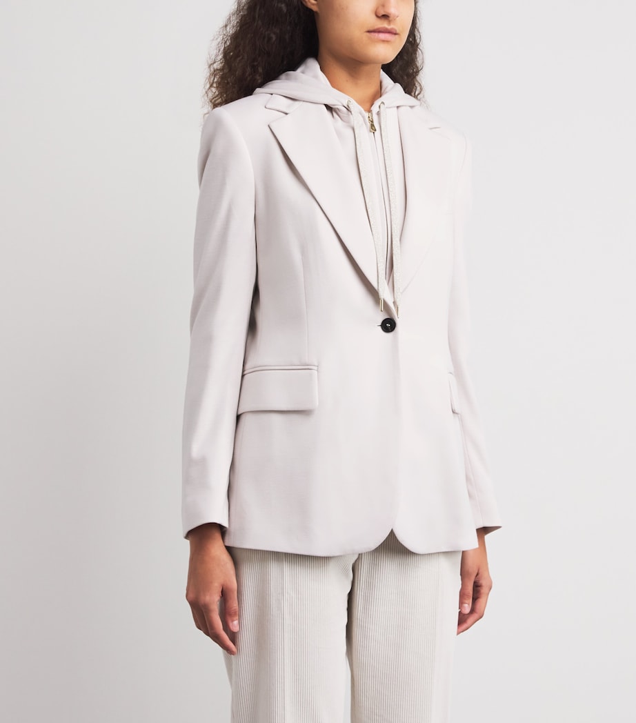 Eleventy Beige Stretch-Cotton Layered Blazer
