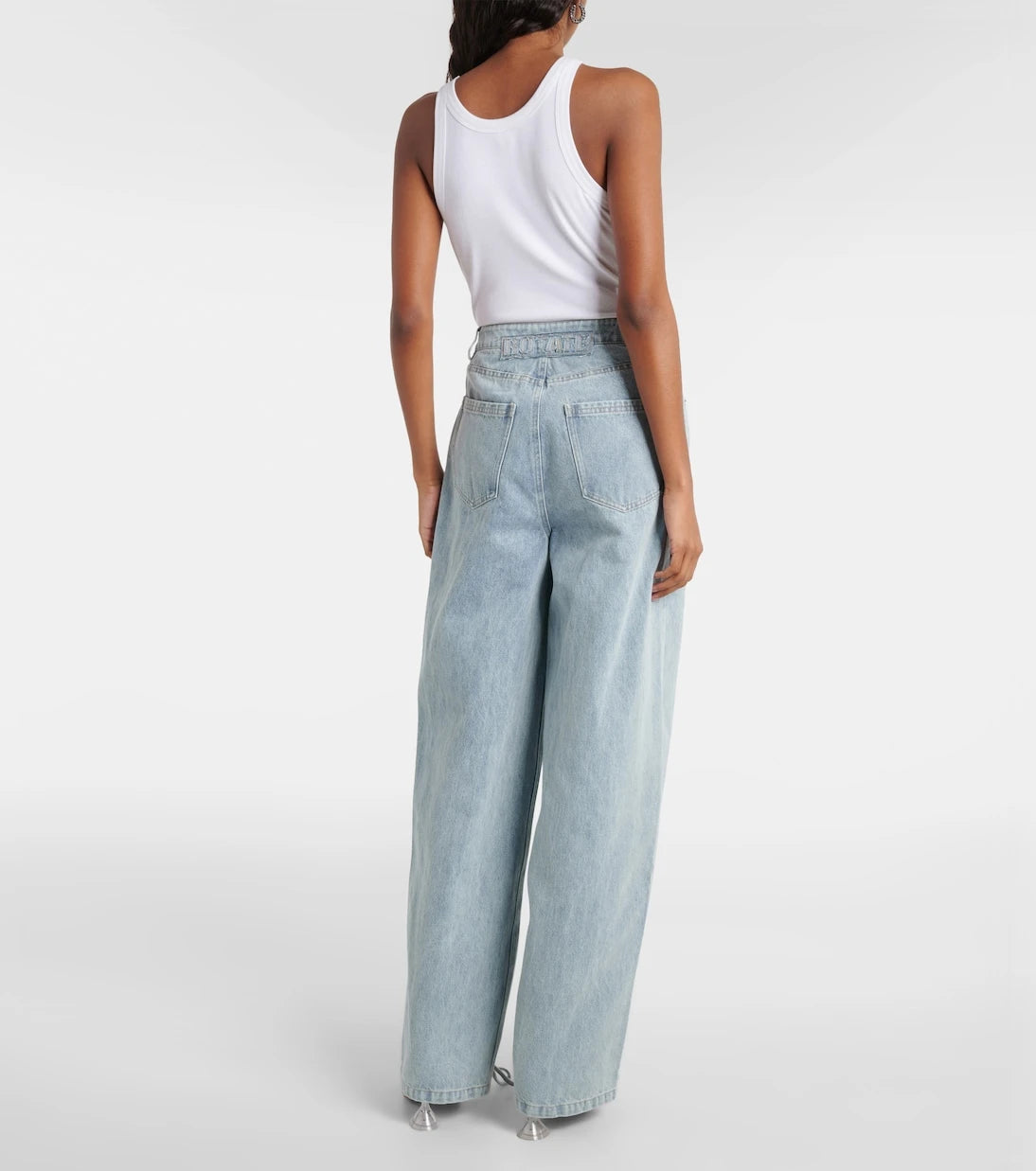 Rotate - Lace-detail straight jeans