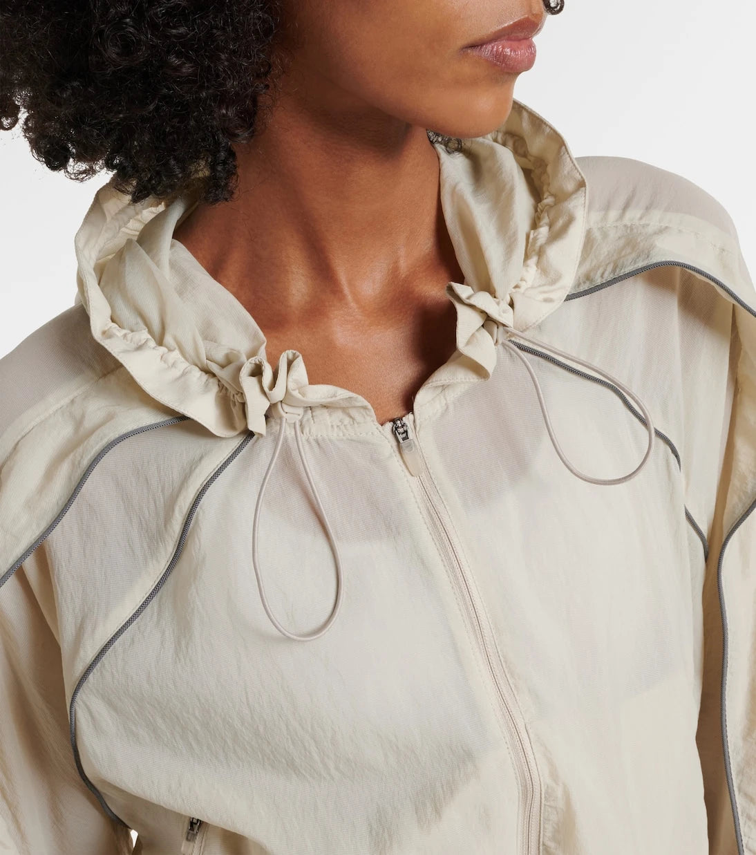 Adidas by Stella McCartney - Gathered hooded track jacket