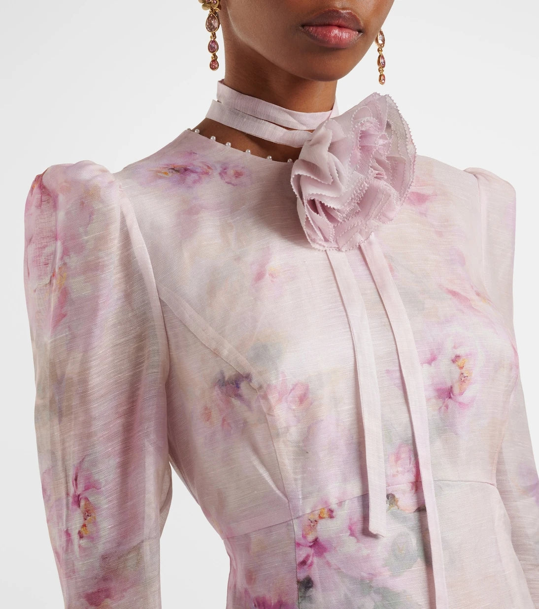 Zimmermann - Crush linen and silk midi dress