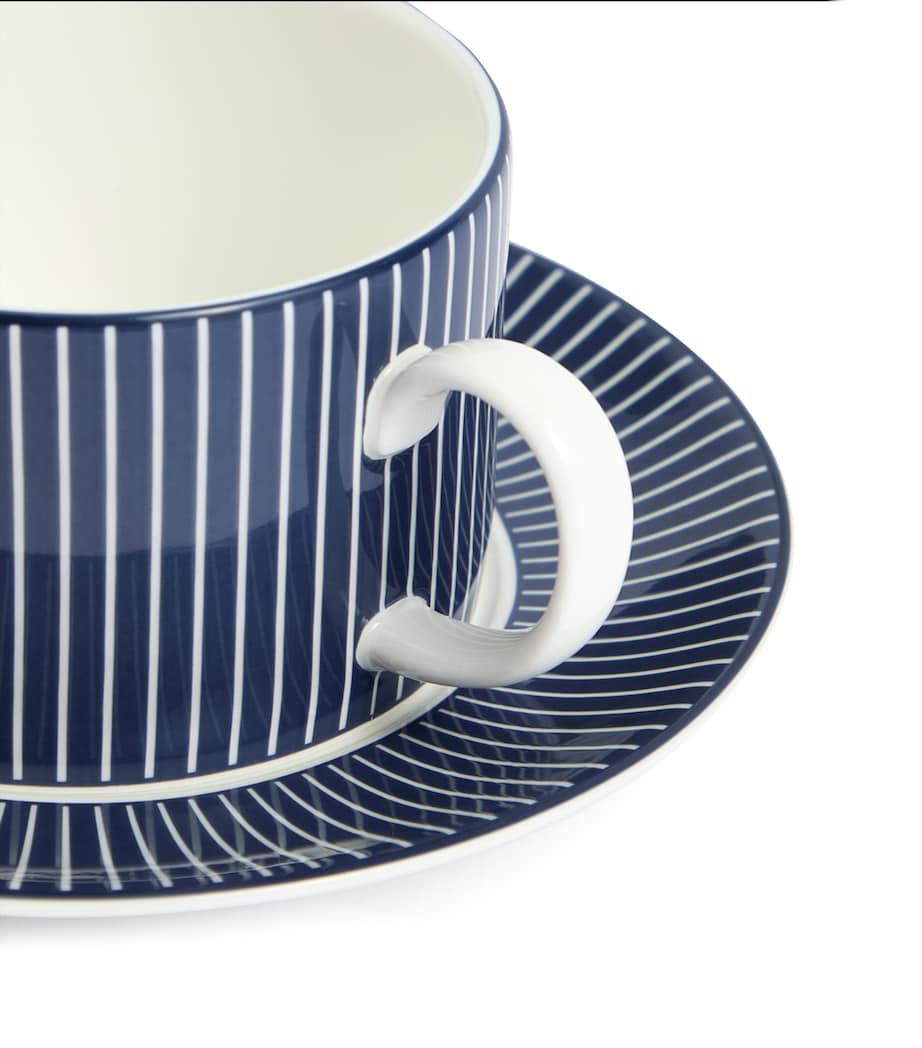 Pinstripe Teacup and Saucer