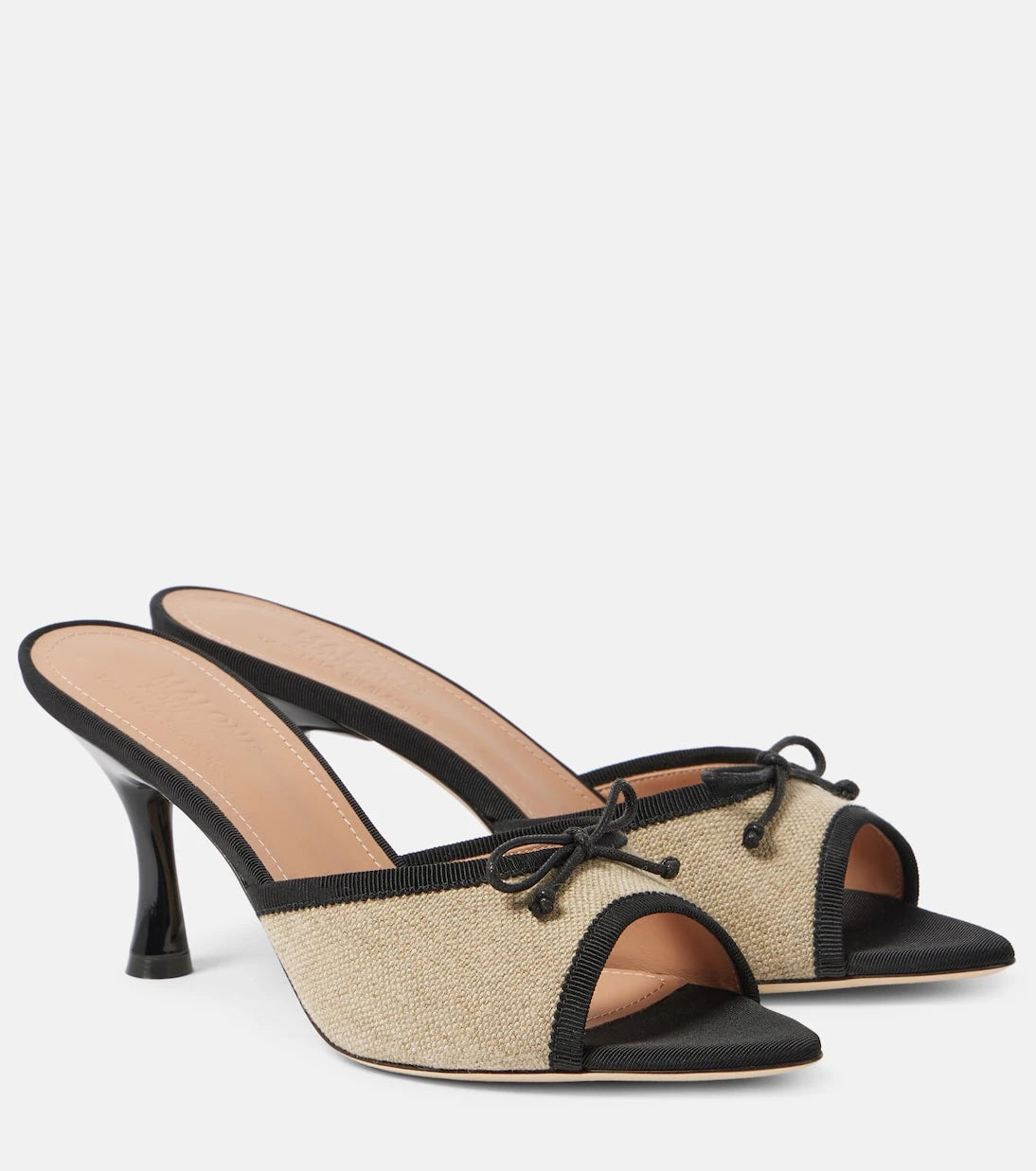 Malone Souliers - x Tabitha Simmons 70 leather-trimmed mules