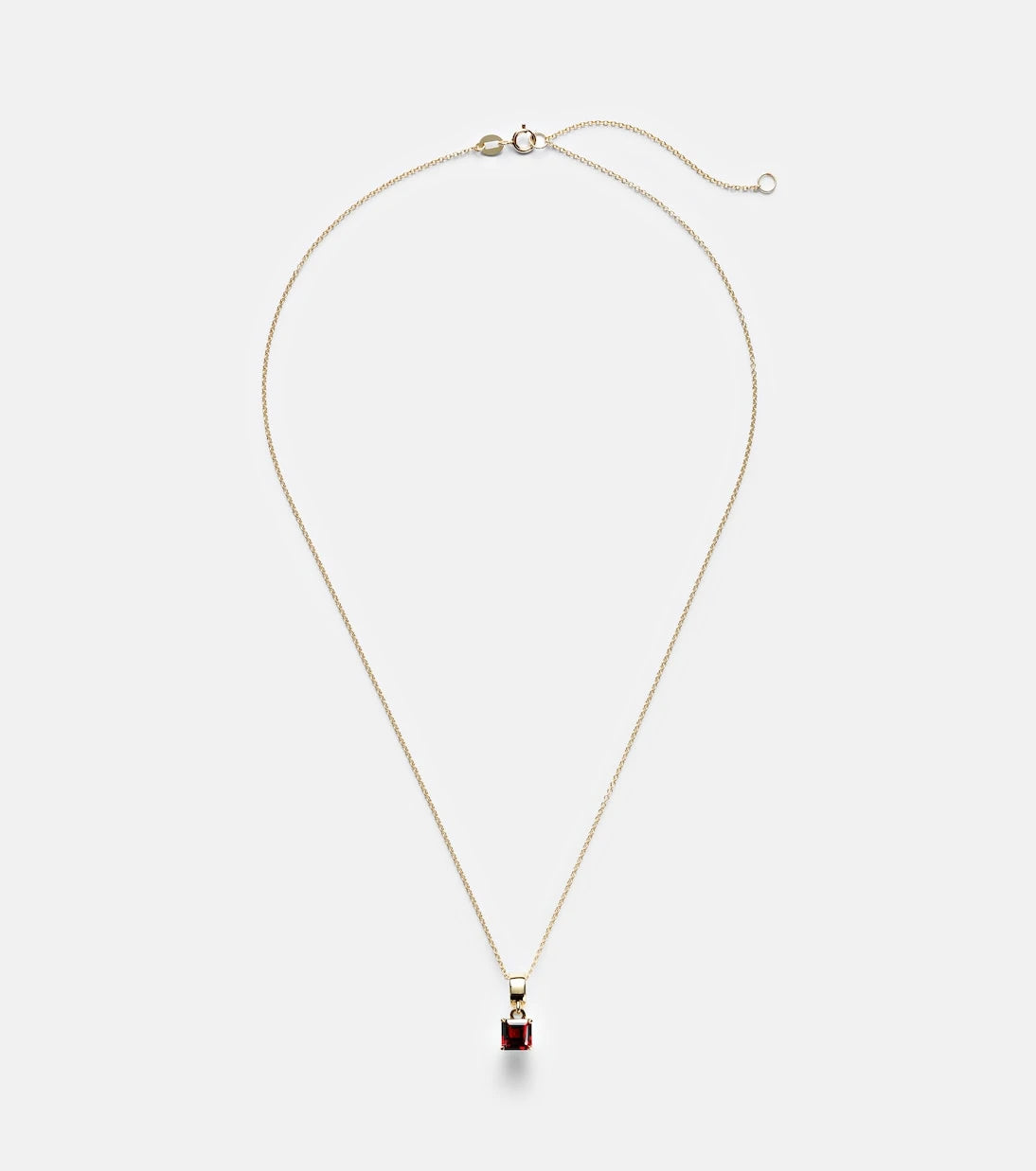 Stone and Strand - 10kt gold charm necklace with garnet
