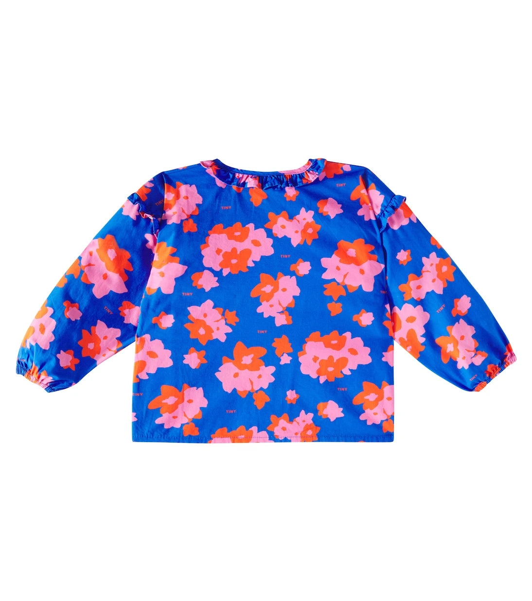 Tinycottons - Flowers ruffled cotton poplin blouse