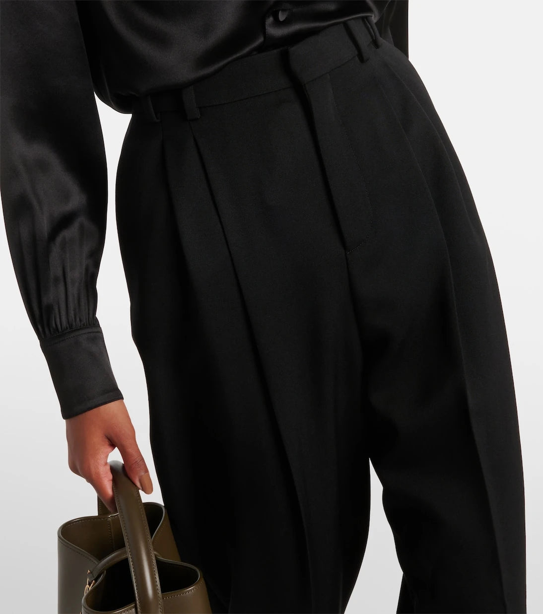 Saint Laurent - High-rise wool wide-leg pants