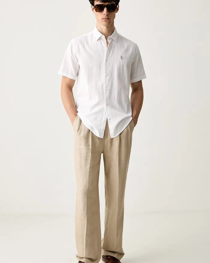 U.S. Polo Assn. Erkek Gömlek, Keten Karışımlı LINEN BLEND SS