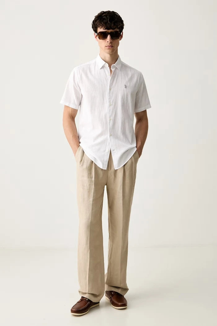U.S. Polo Assn. Erkek Gömlek, Keten Karışımlı LINEN BLEND SS