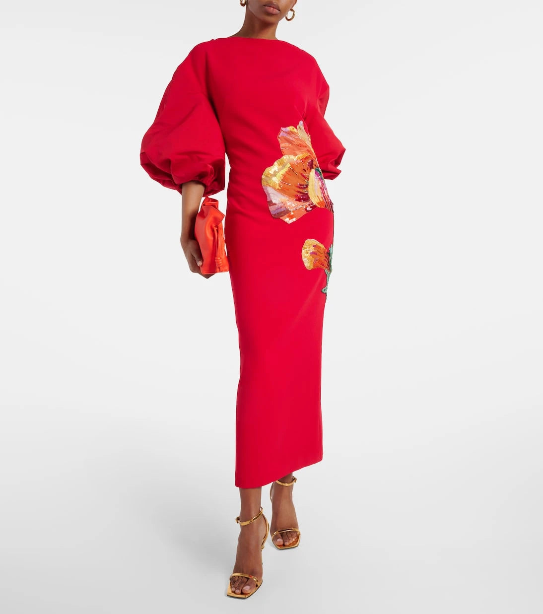Safiyaa - Amira embroidered floral midi dress