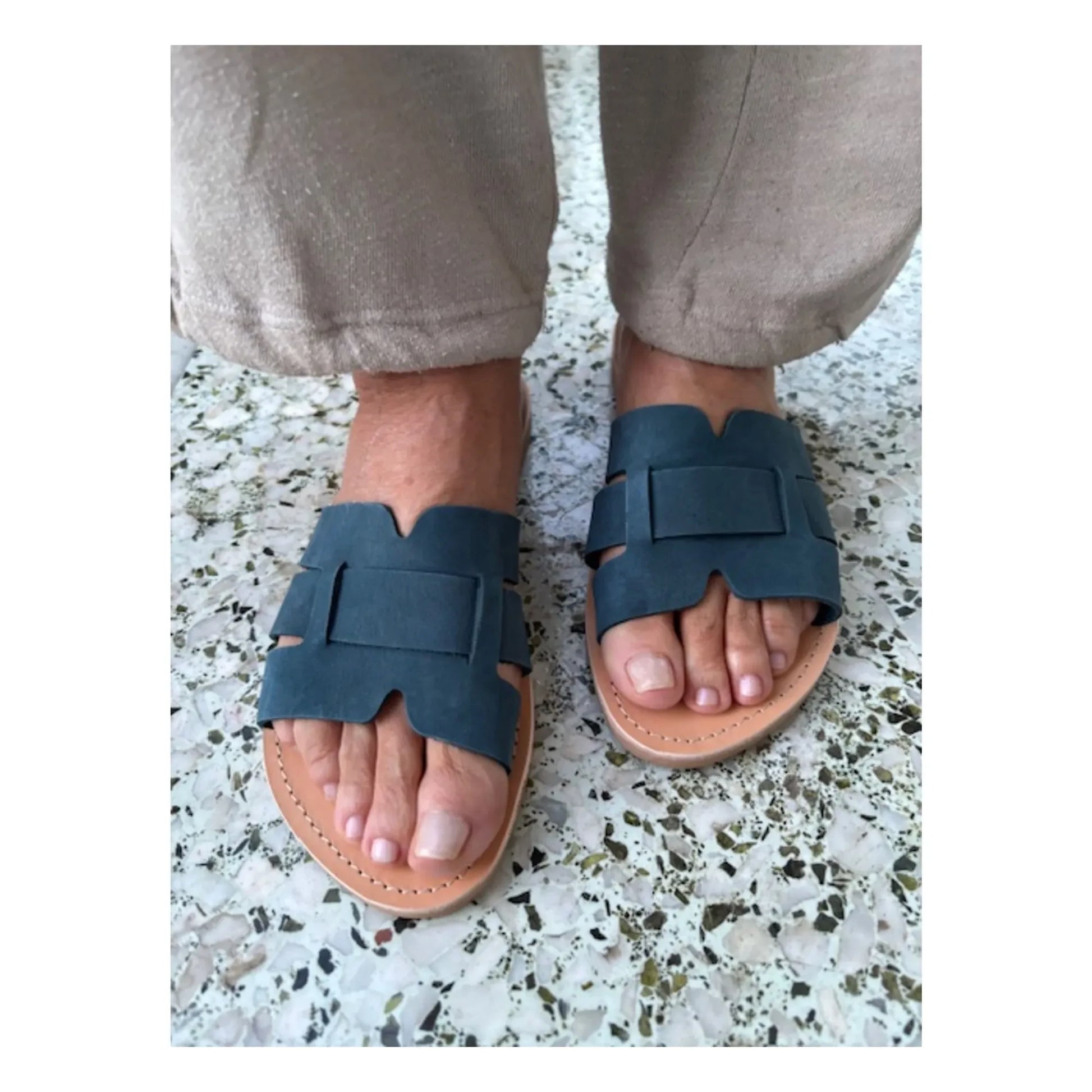 Théluto - Mules Oriane Nubuck | Blue