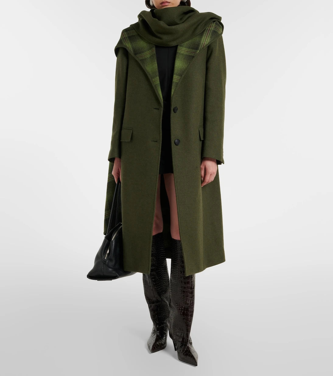 The Attico - Scarf-detail wool-blend coat
