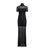 Alaïa Black Lace-Knit Geometric Maxi Dress