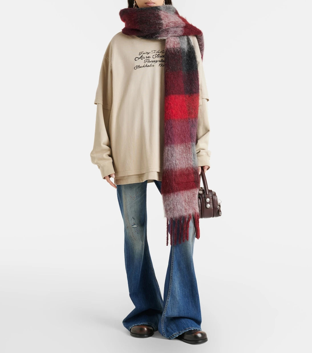 Acne Studios - جينز واسع بوهيمي متضرر 2025F