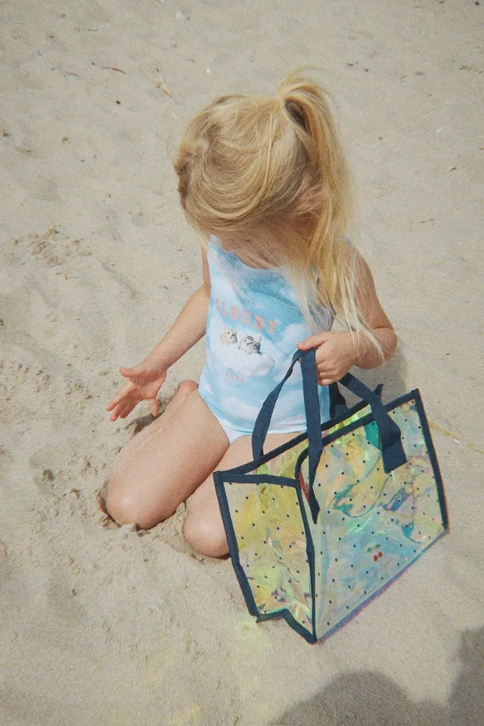 Konges Sløjd Çocuklar İçin Tam Mayo CLOUDY SWIMSUIT GRS