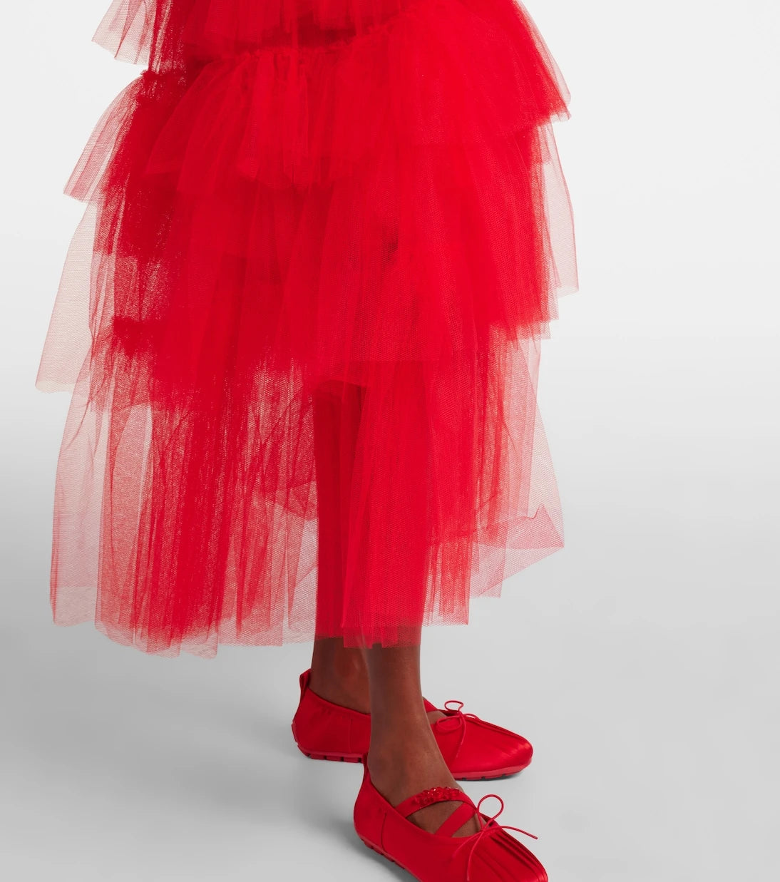 Simone Rocha - Tiered tulle midi skirt