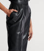 Black Faux Leather High-Rise Slim Trousers