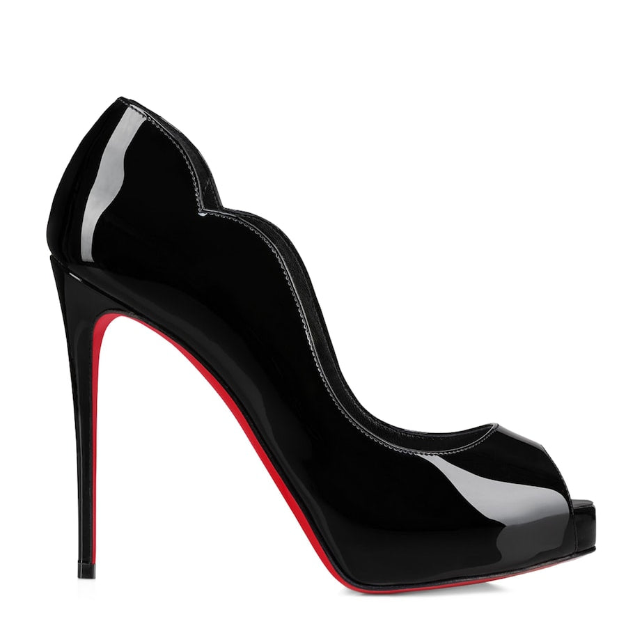 Christian Louboutin Hot Chick Alta Patent Leather Peep Toe Pumps 100
