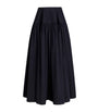 Alaïa Black Cotton Poplin Bell Maxi Skirt