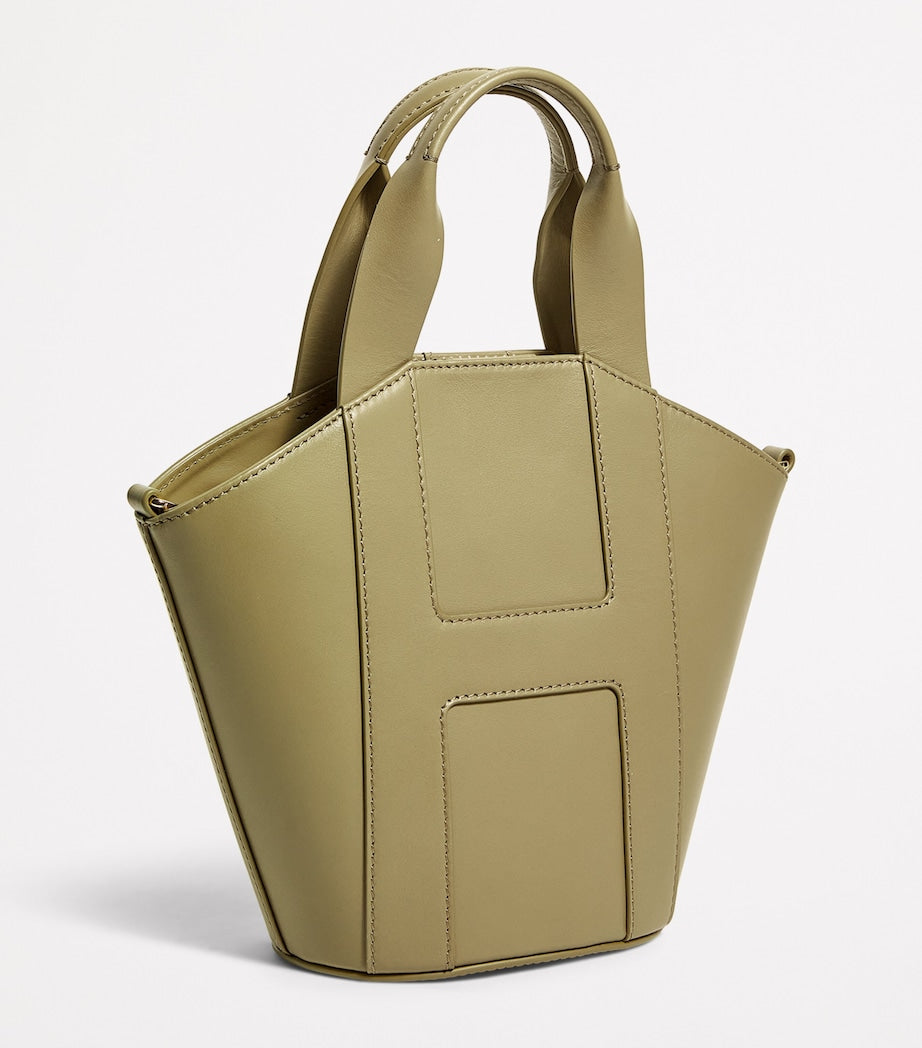 Green Grab Leather Tote Bag