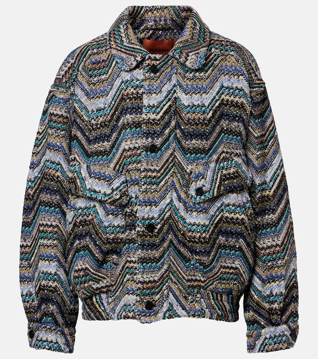 Missoni - جاكيت صوف بقصة كبيرة بنقشة متعرجة جاكار