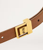 Beige Leather Fine Ceinture Boucle Belt