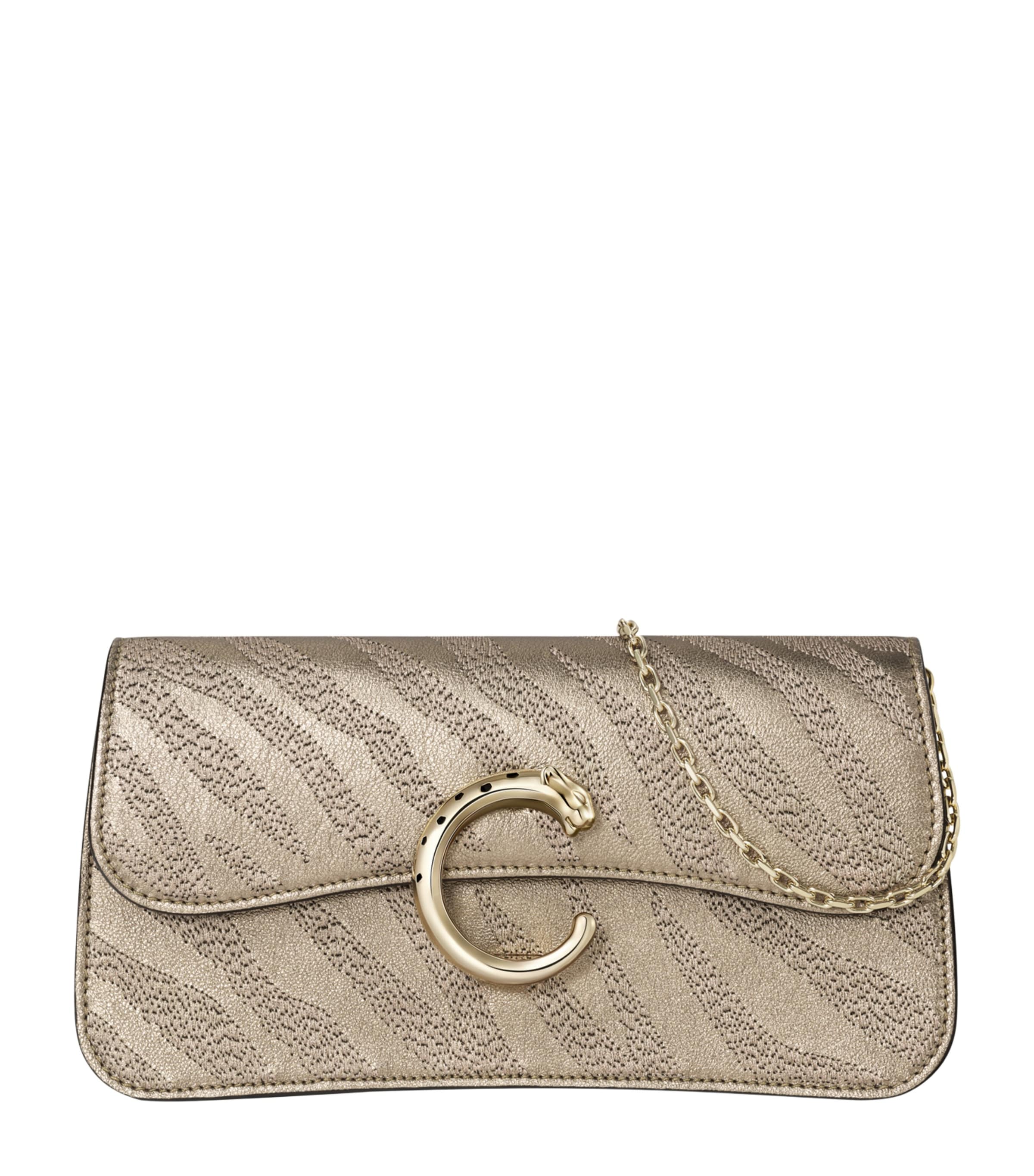 Gold Mini Lambskin Panthère de Cartier Shoulder Bag