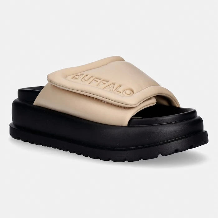 Buffalo platformlu kadın terlik ayakkabı Palma Velcro