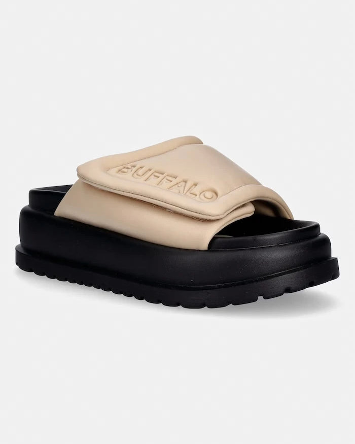 Buffalo platformlu kadın terlik ayakkabı Palma Velcro