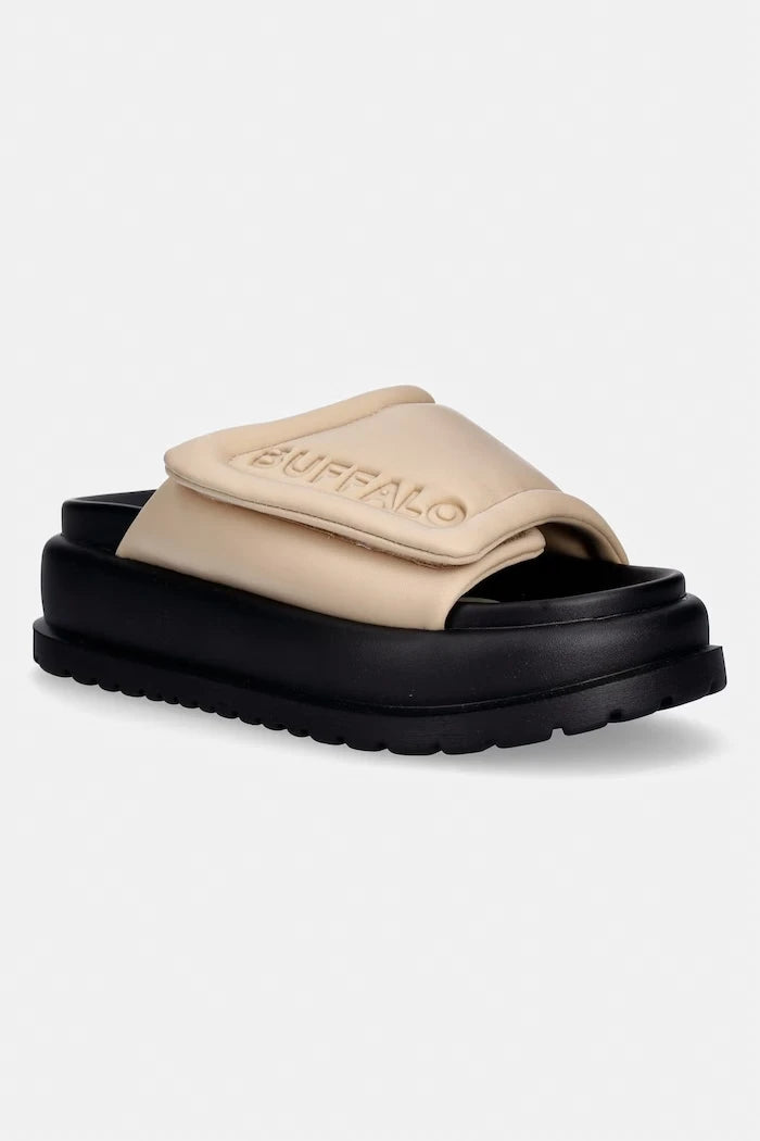 Buffalo platformlu kadın terlik ayakkabı Palma Velcro