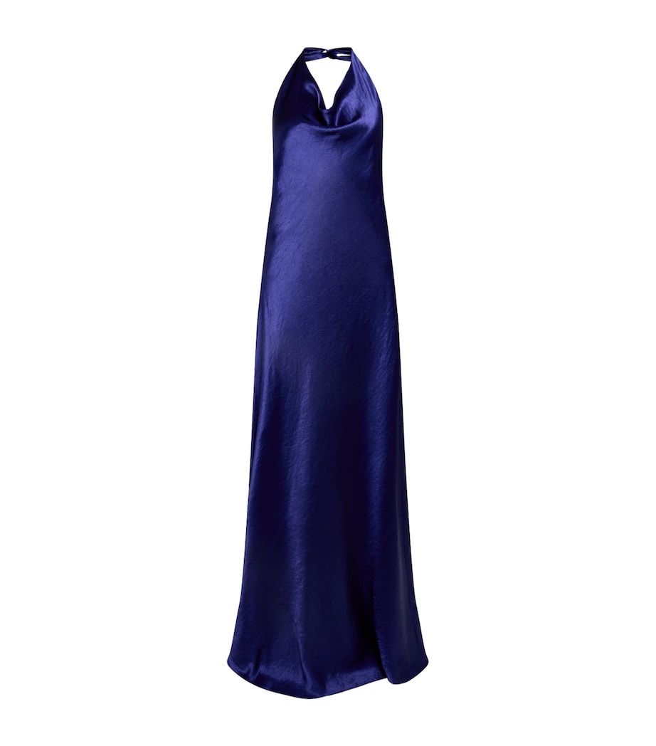 Purple Satin Maxi Dress