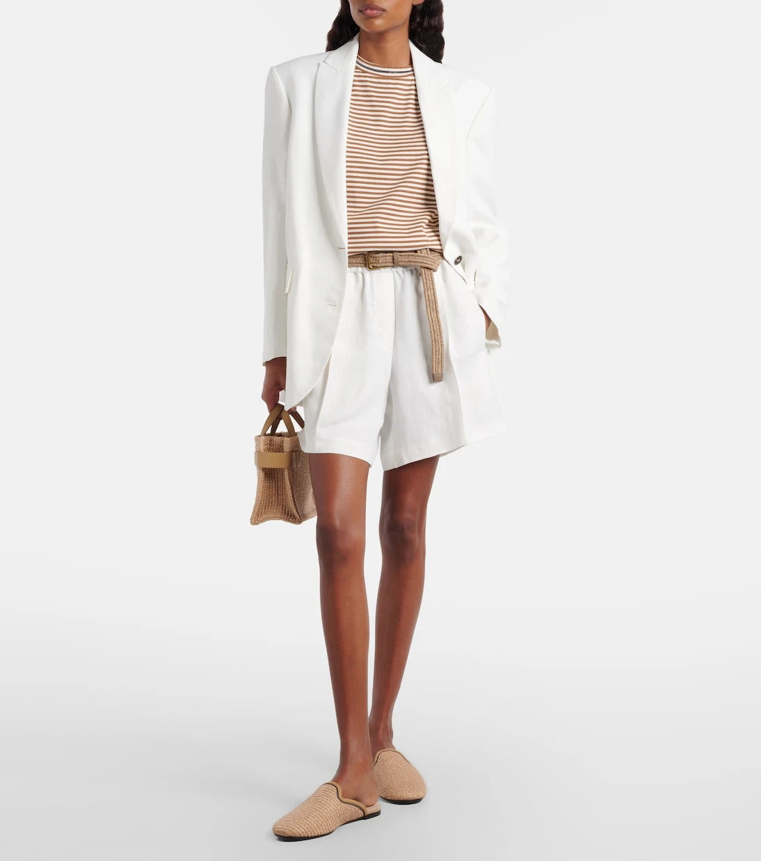 Brunello Cucinelli - Striped oversized cotton jersey T-shirt