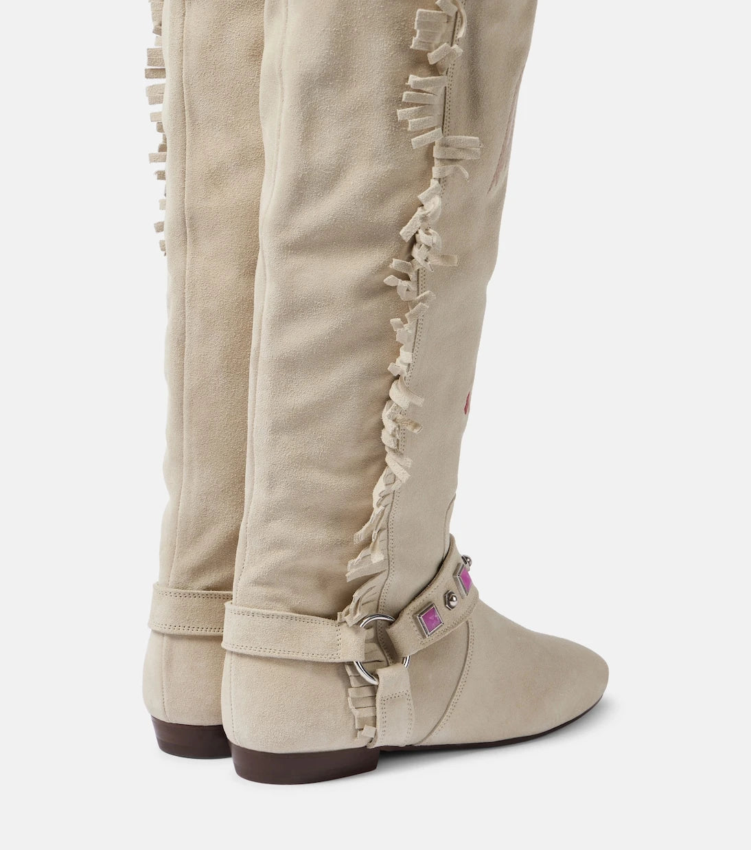 Isabel Marant - Soksa embroidered suede knee-high boots