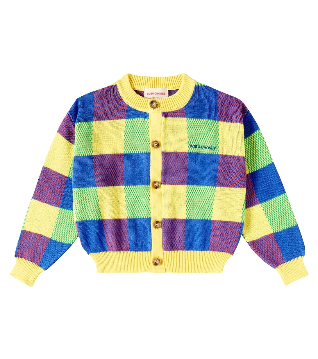 Bobo Choses - Vichy cotton jacquard cardigan