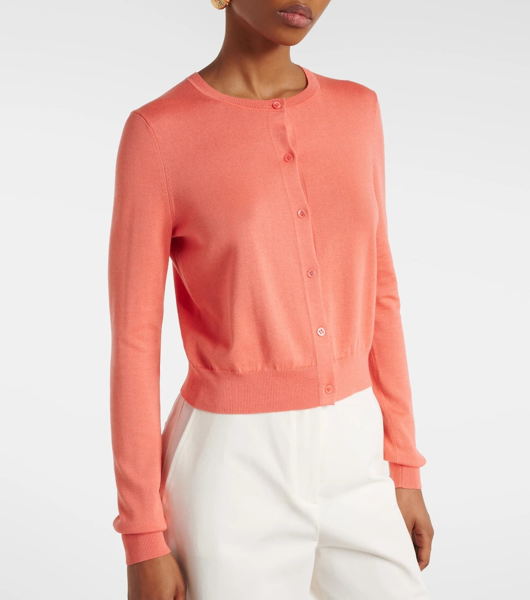 Carolina Herrera - Cropped silk and cotton cardigan