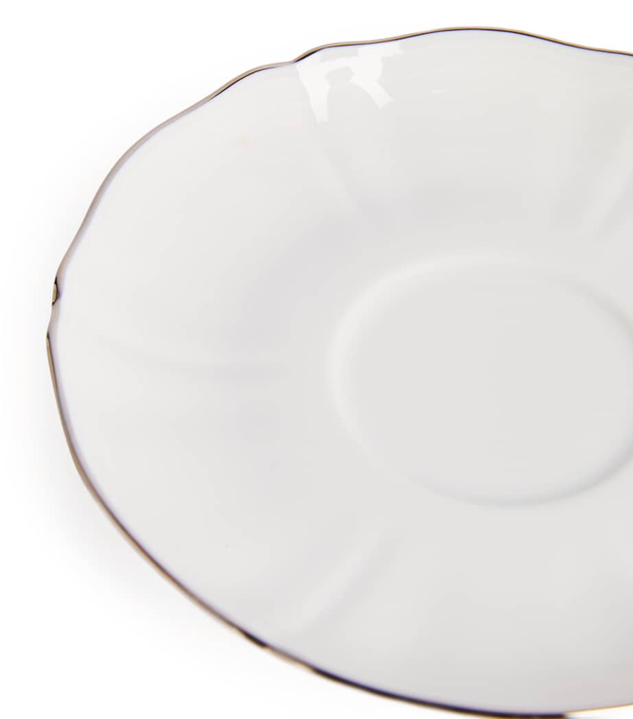 GINORI 1735 Porcelain Corona Platino Tea Saucer (15cm)