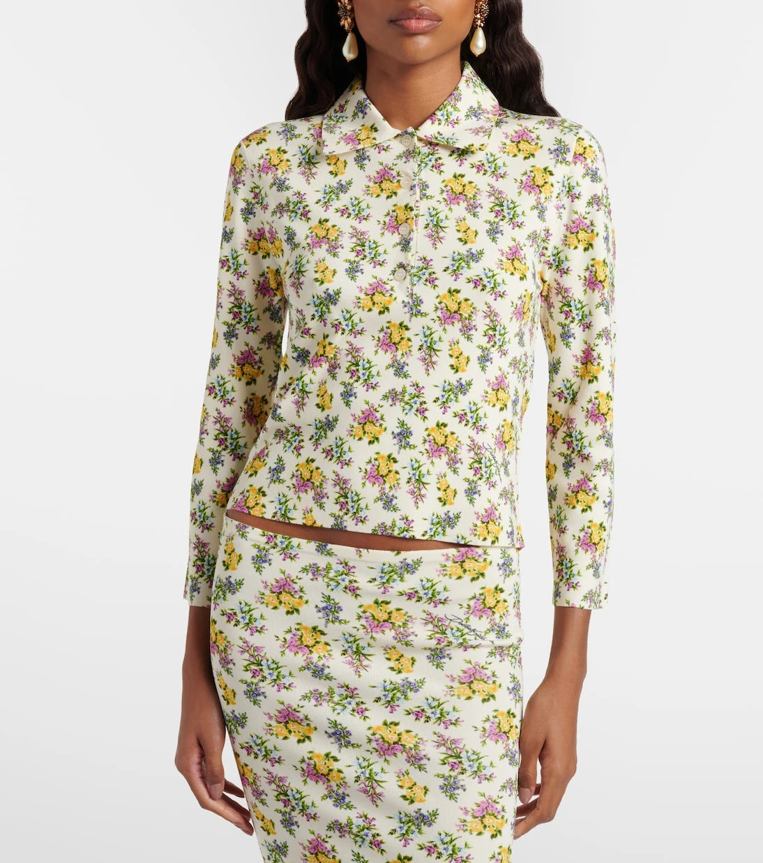 Dolce&Gabbana - Floral polo shirt