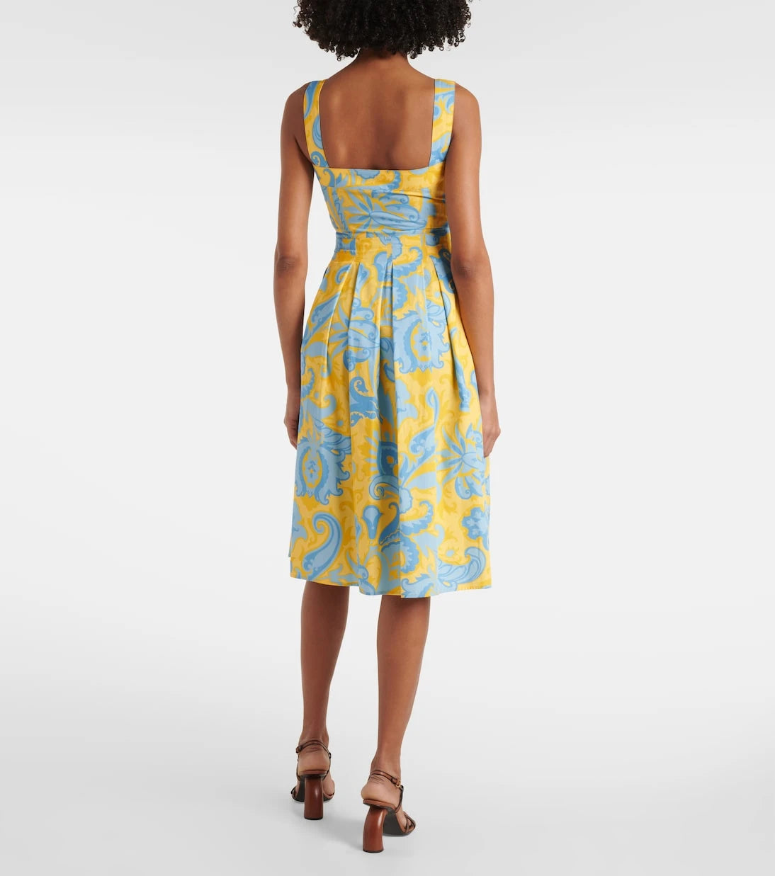 Etro - Paisley pleated cotton midi dress