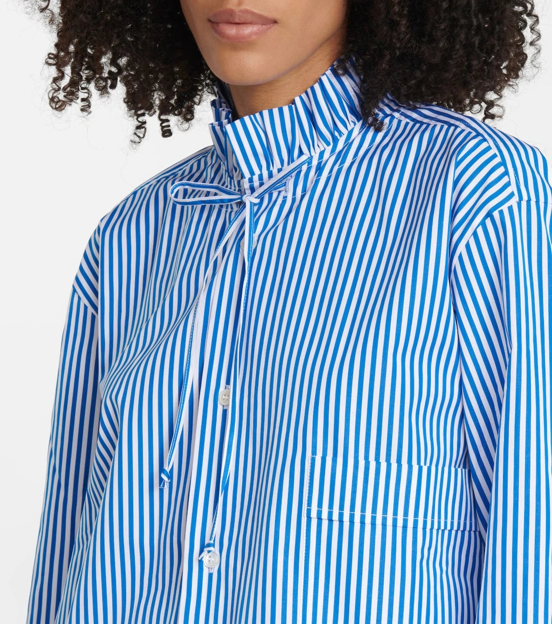 Plan C - Striped cotton poplin shirt