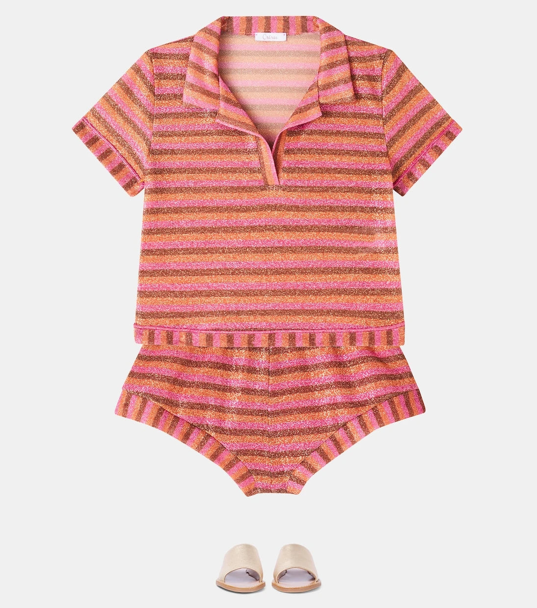 Oséree Kids - Lumière striped polo shirt