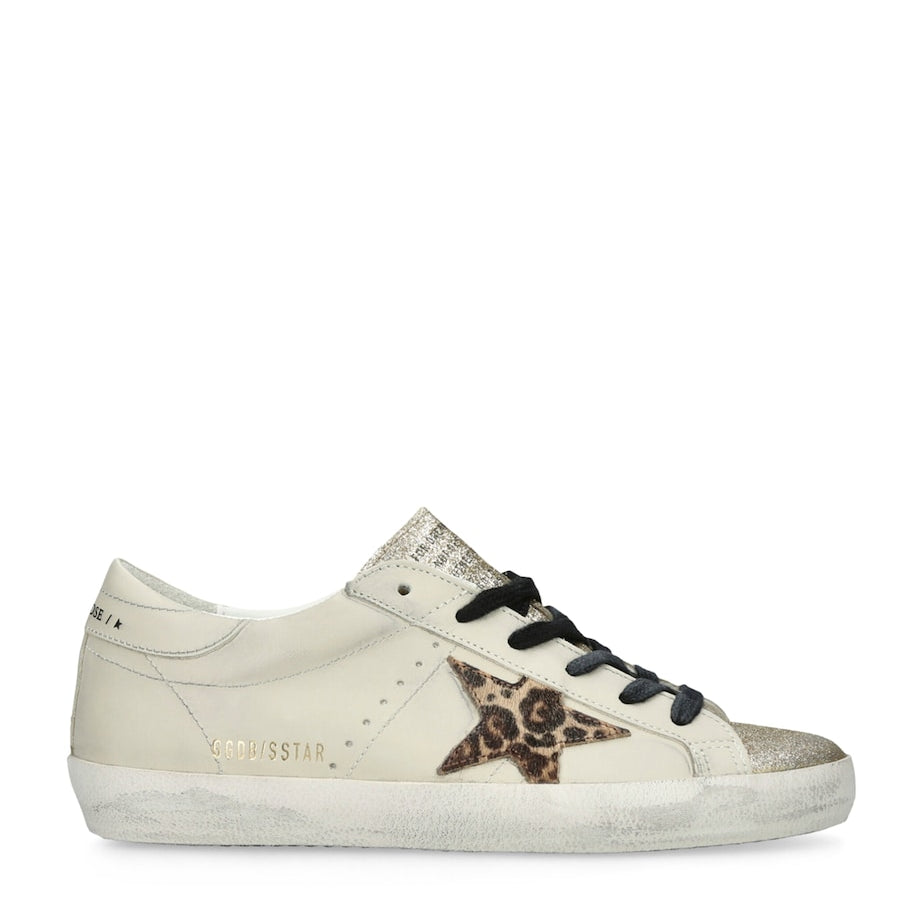 Golden Goose Beige Leather Super-Star Sneakers