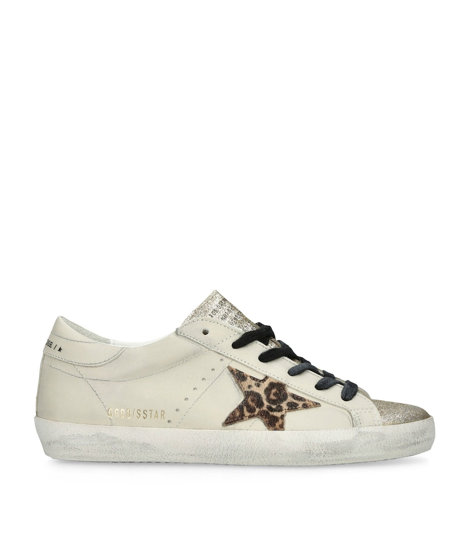 Golden Goose Beige Leather Super-Star Sneakers