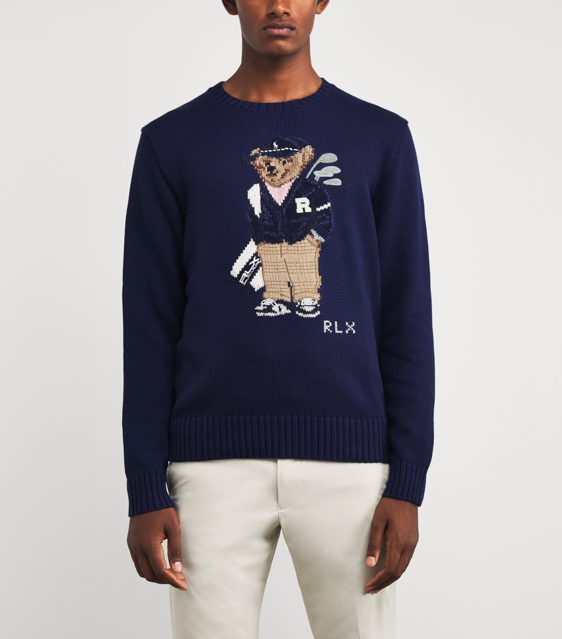 Cotton-Blend Polo Bear Sweater