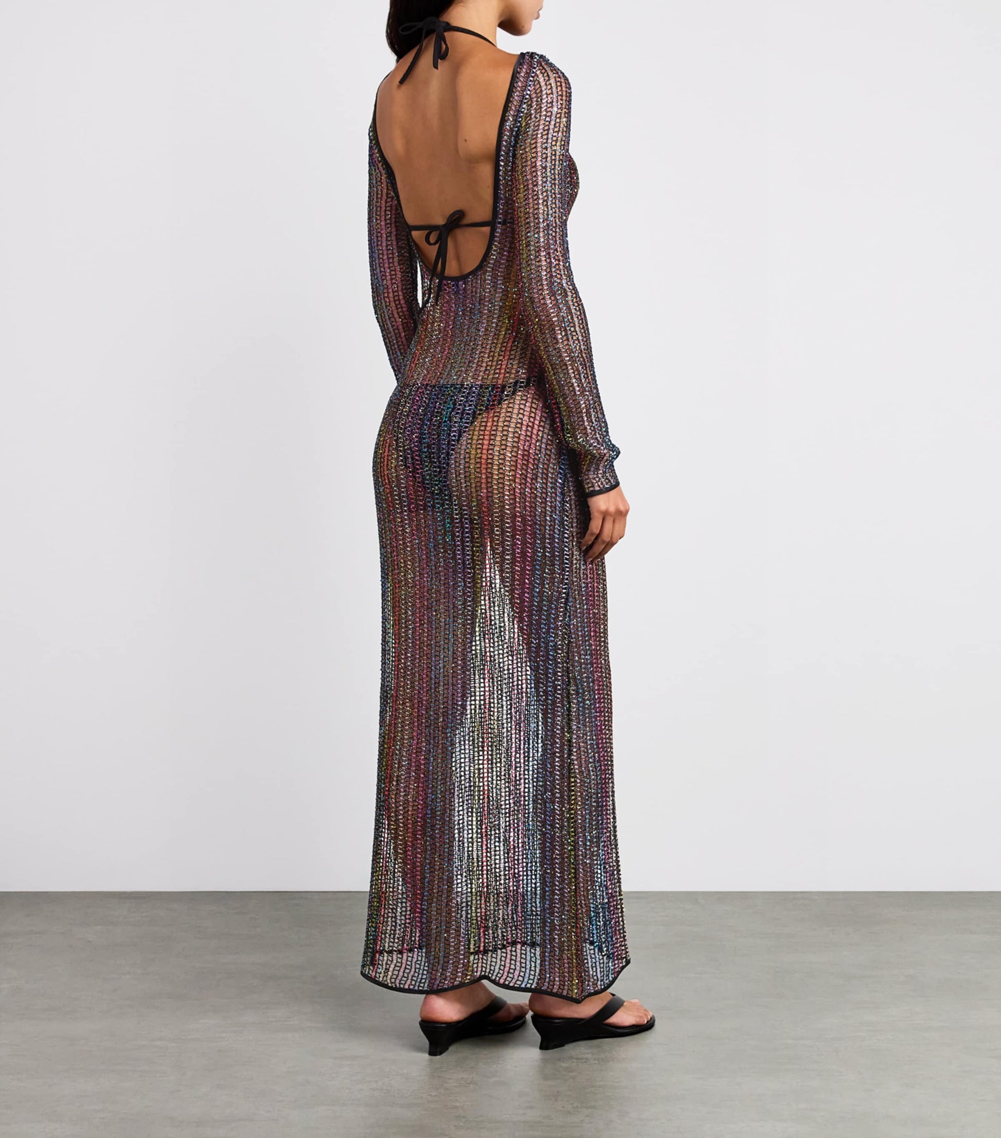 Missoni Multi Sequin-Embellished Sheer Maxi Dress