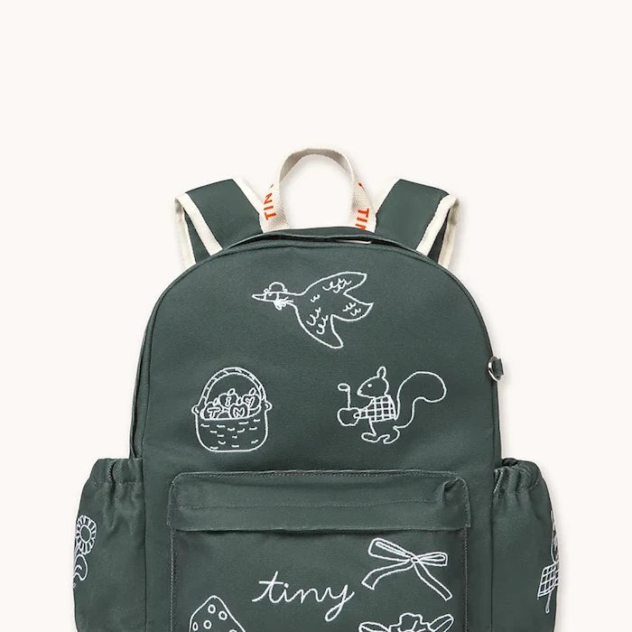 Çocuklar için pamuklu okul sırt çantası TINY APPLES BACKPACK
