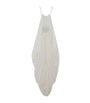 LOEWE White Silk Draped Anagram-Detail Dress