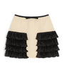 Valentino Beige Wool-Blend Ruffled Mini Skirt