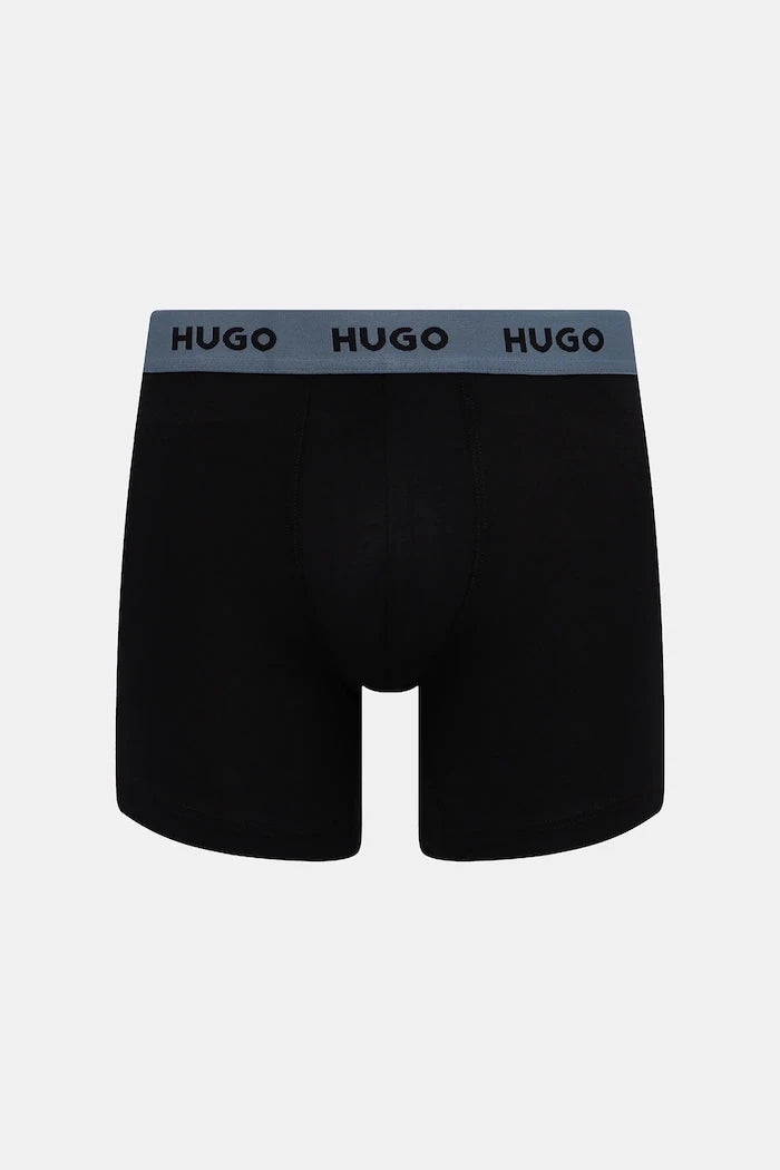 HUGO erkek pamuklu elastan boxer BOXERBR TRIPLET DESIGN 3'lü