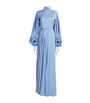 Blue Charmeuse Crinkle Cristo Gown