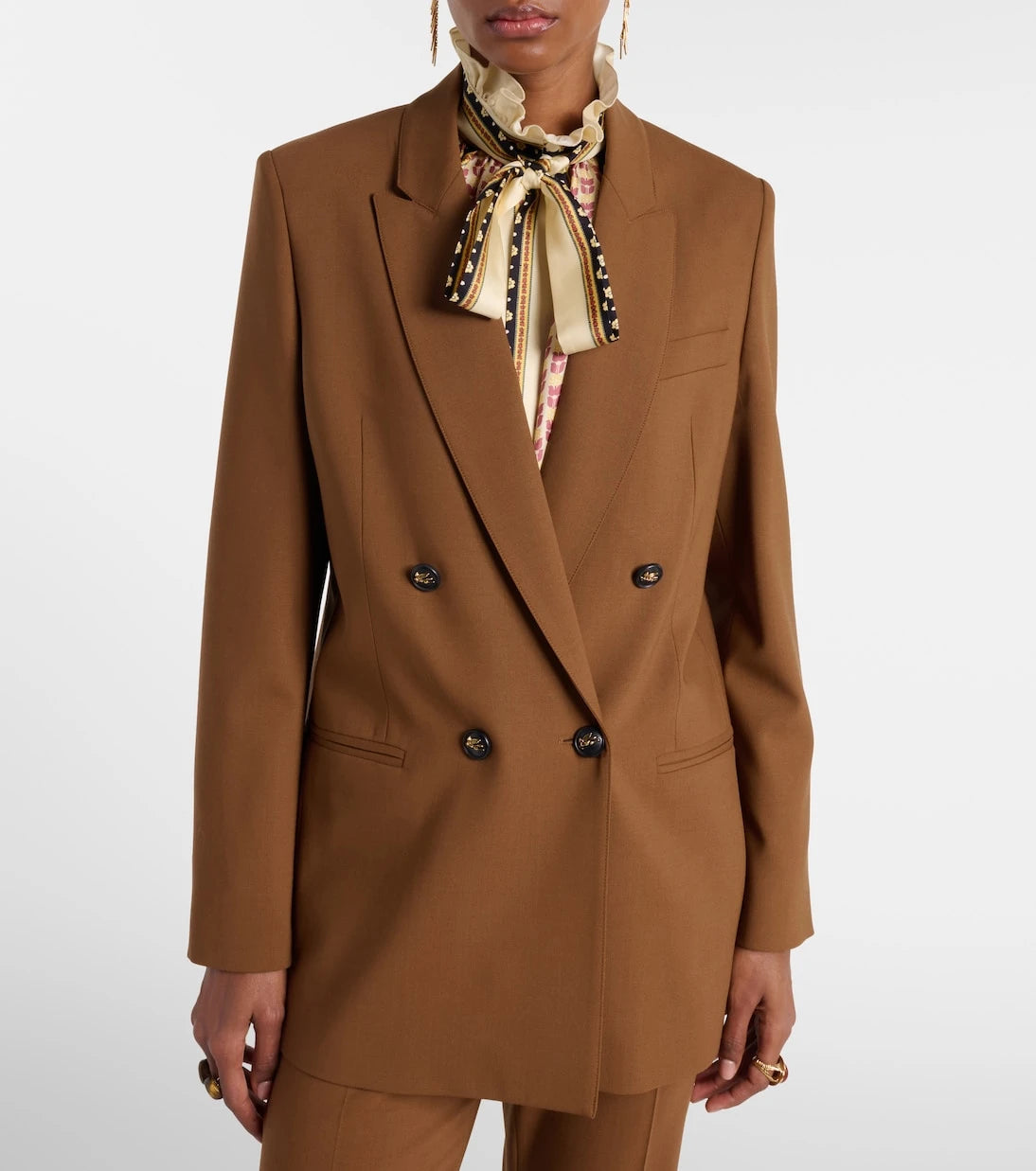 Etro - Kruvaze yün karışımı blazer
