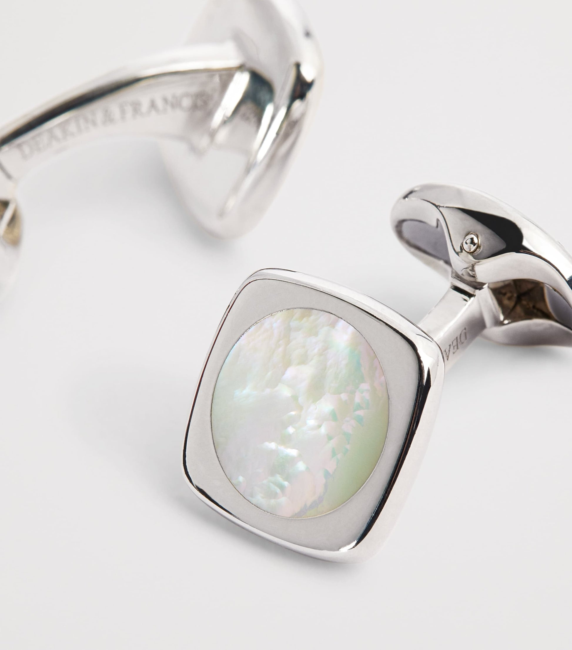 Sterling Silver and Mother-of-Pearl Cushion Cufflinks